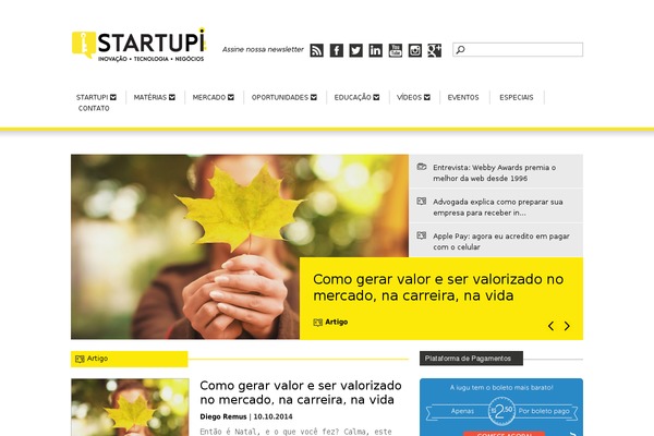 startupi.com.br site used Tema