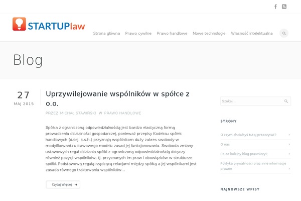 startuplaw.pl site used Startuplaw