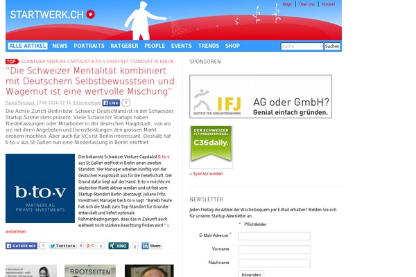 startwerk.ch site used Startwerk2