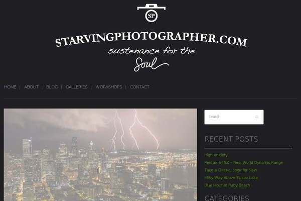 starvingphotographer.com site used Johndoeblog-theme-child