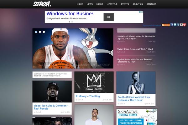 Stash theme site design template sample
