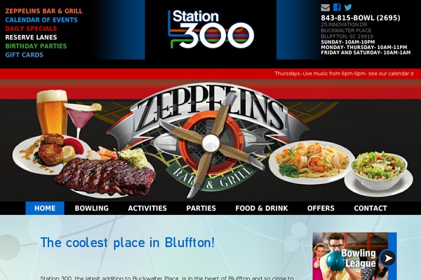 station300bluffton.com site used Bowlrz-com-red-theme