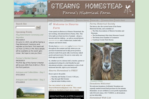 stearnshomestead.com site used Stearns