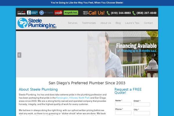 steeleplumbing.com site used Steele-plumbing