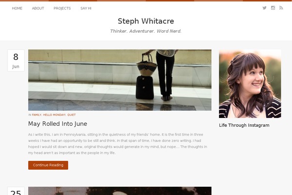 stephwhitacre.com site used Steph2017