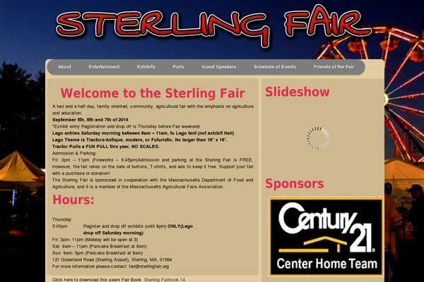 sterlingfair.org site used VegaDays