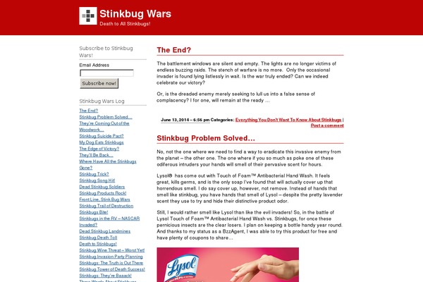 stinkbugwars.com site used Notesil