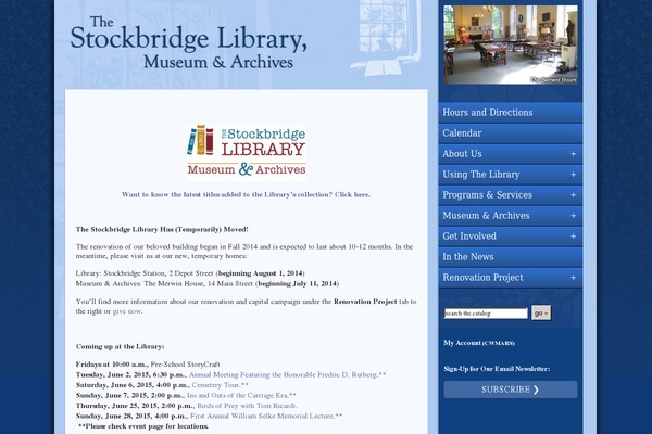 stockbridgelibrary.org site used Stockbridge-library