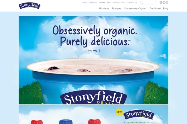 stonyfield.com site used Stonyfield