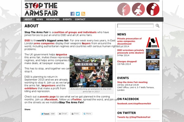 stopthearmsfair.org.uk site used Staf