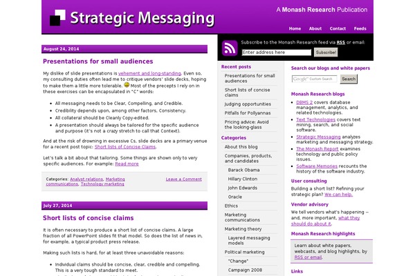 strategicmessaging.com site used Monash