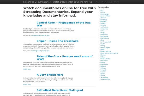 streamingdocumentaries.com site used Streamingdocs