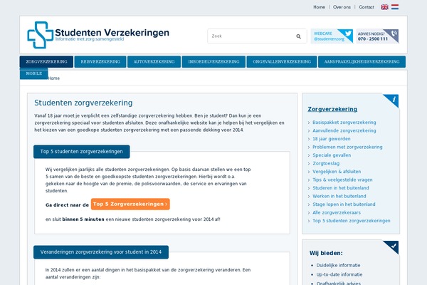 studenten-zorgverzekeringen.nl site used Studenten