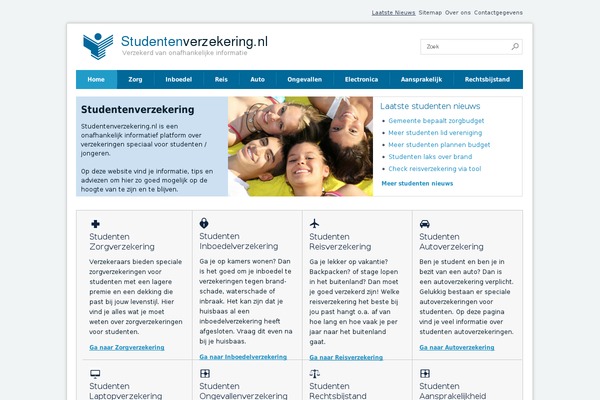 studentenverzekering.nl site used Studenten