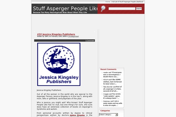stuffaspergerpeoplelike.com site used Wpcolors-red-black-fixed-2col