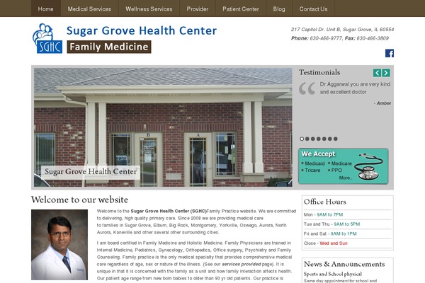 sugargrovehealthcenter.com site used Sghc