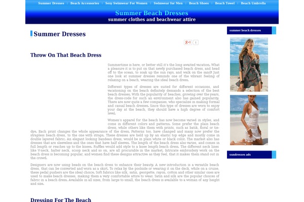 Summerbeachdress theme websites examples