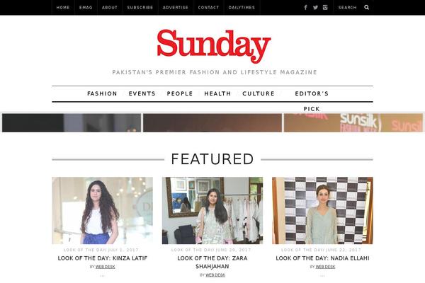 sunday.com.pk site used Theissue