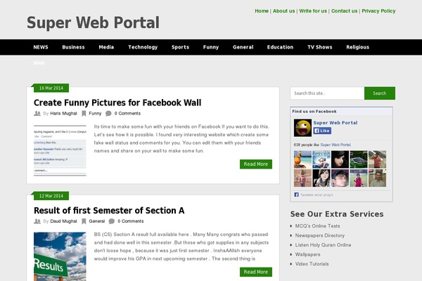superwebportal.com site used NewsPaper