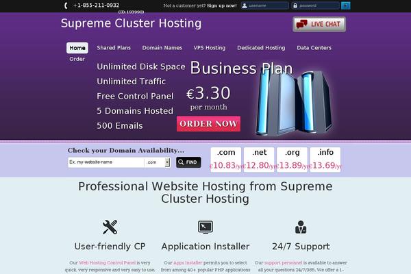 supremeclusterhosting.com site used Business-satellite