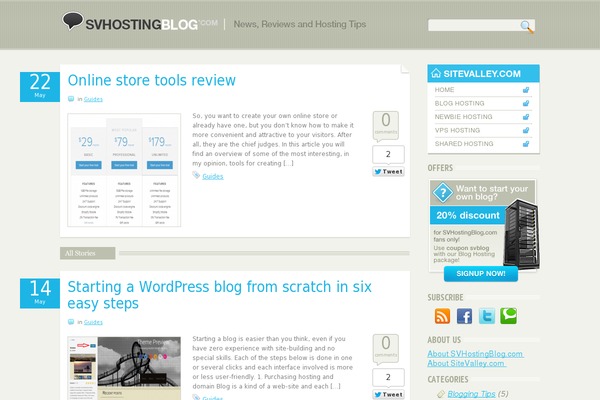 svhostingblog.com site used Sitevalley-blog
