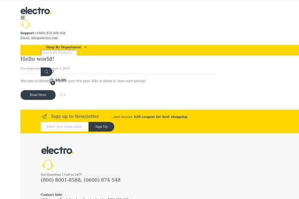 Electro theme site design template sample