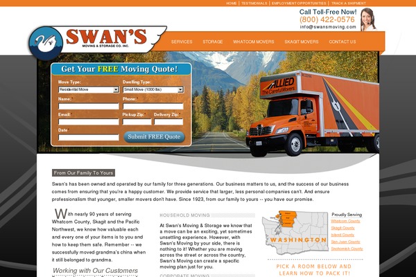 swansmoving.com site used Backstop-dejavu