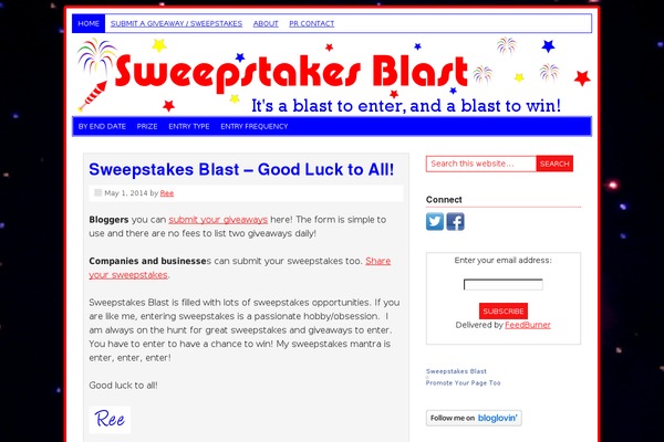 sweepstakesblast.com site used Marketing