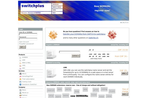 switchplus.ch site used Dada