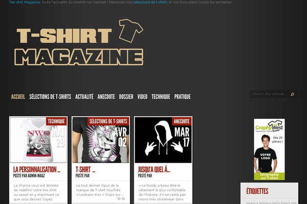 t-shirt-magazine.fr site used Tribal