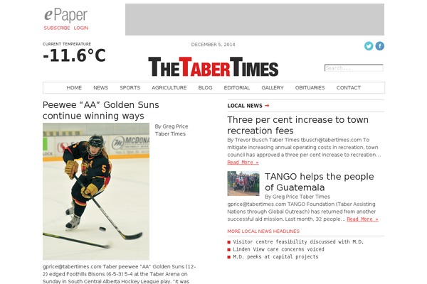 tabertimes.com site used Ang_weekly_publications