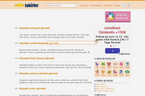 tabirler.net site used Mydream