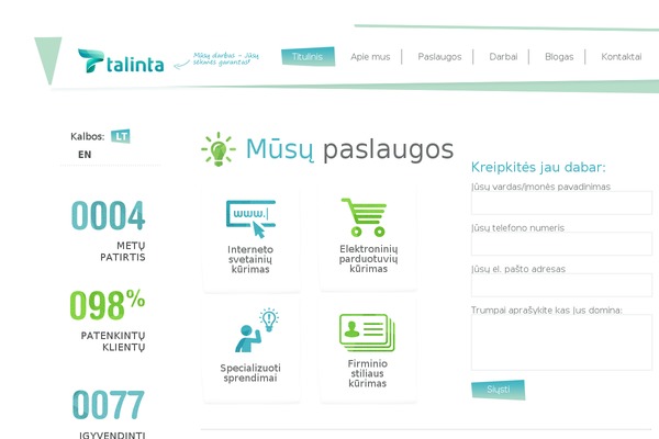Talinta theme websites examples