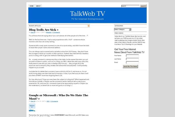 talkwebtv.com site used Simplicity10