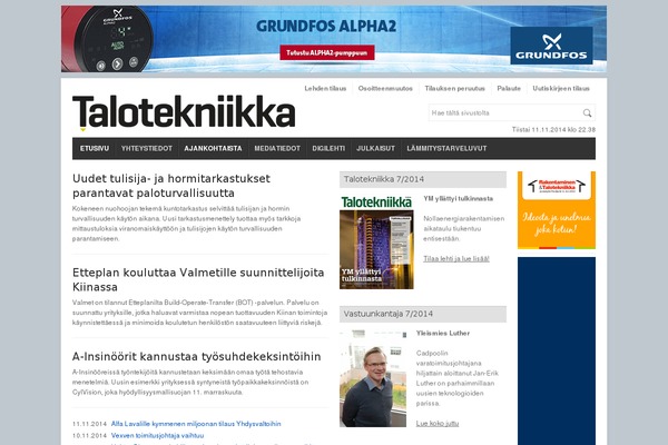 talotekniikka-lehti.fi site used Talotekniikka