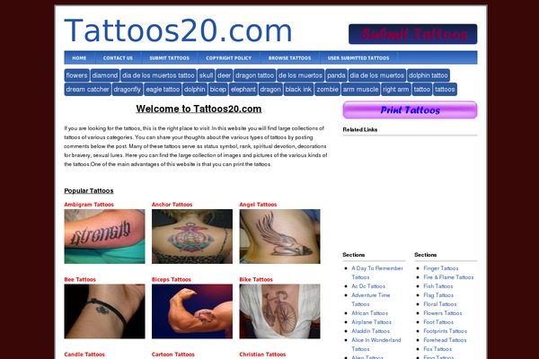 tattoos20.com site used Bloglo