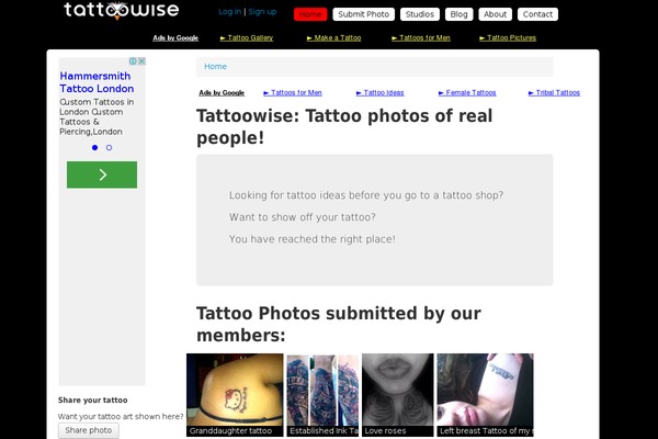 Tattoos theme websites examples