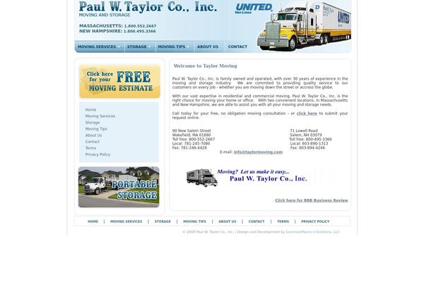 taylormoving theme websites examples