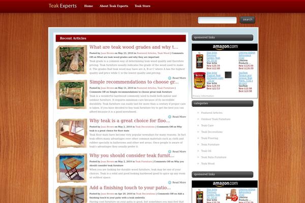 teakexperts.com site used Wooden
