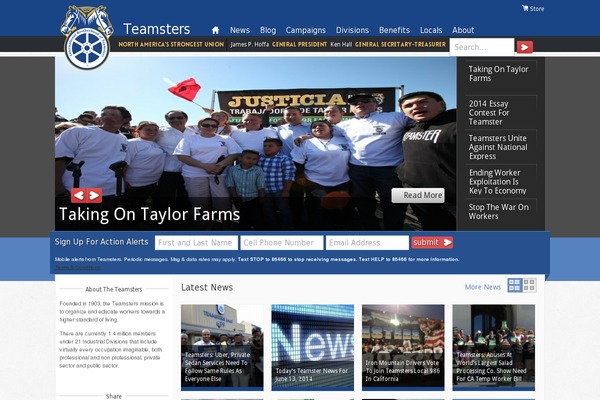 Teamster theme site design template sample