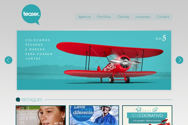 teaser theme websites examples