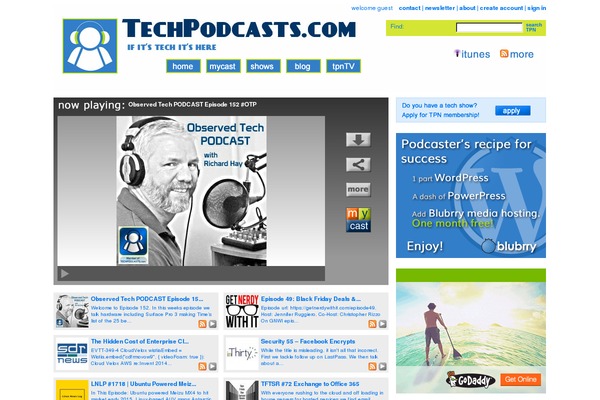 techpodcasts.com site used Powerpress-theme
