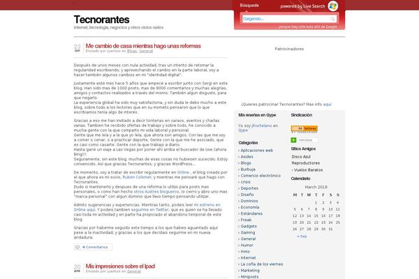 tecnorantes.com site used Bloggingpro_mt_es