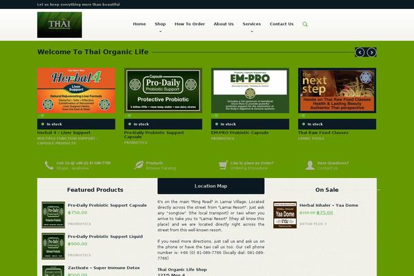 Organique theme site design template sample