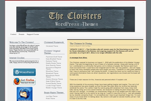 the-cloisters.net site used Cloistered