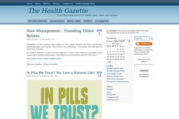 the-health-gazette.com site used Blueggrace
