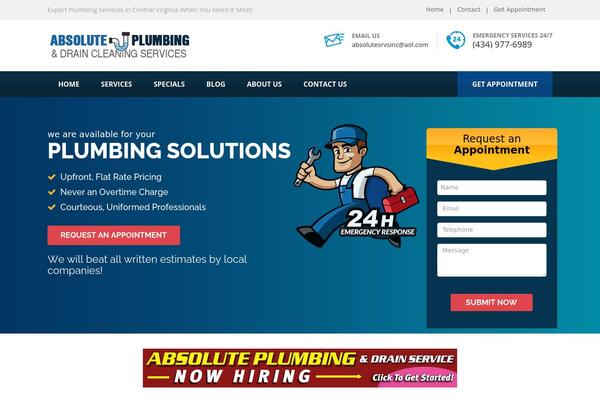 Plumbing theme site design template sample