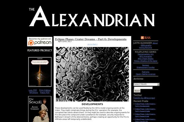 thealexandrian.net site used Alexandrian-theme