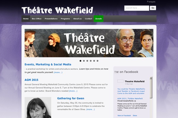 theatrewakefield.ca site used Eventek