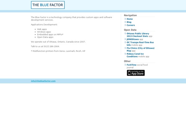 thebluefactor.com site used Crio